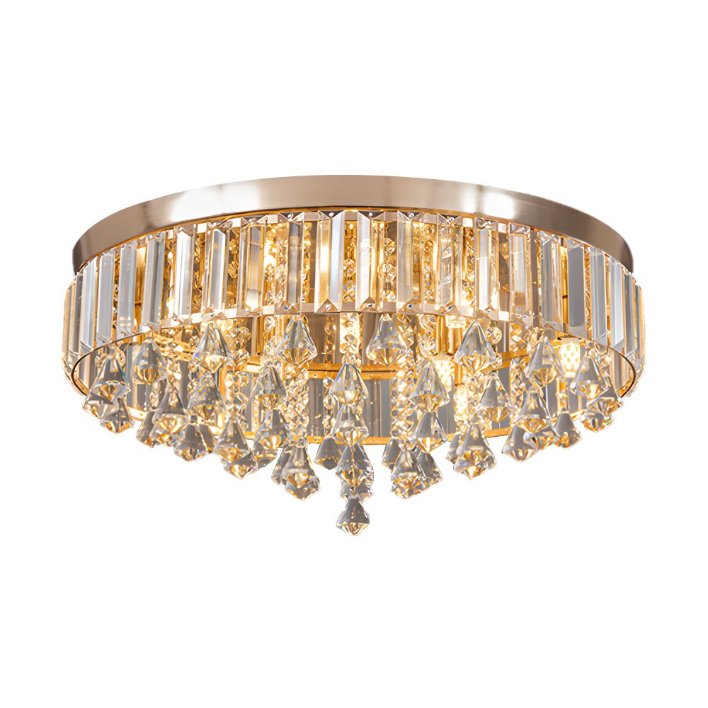 19'' Round Crystal Pendants LED Ceiling Lights Fixture Ceiling Lamp - Lamp Outdoor