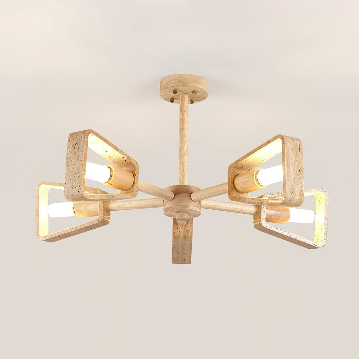 Hedra Travertone Geometric Chandelier