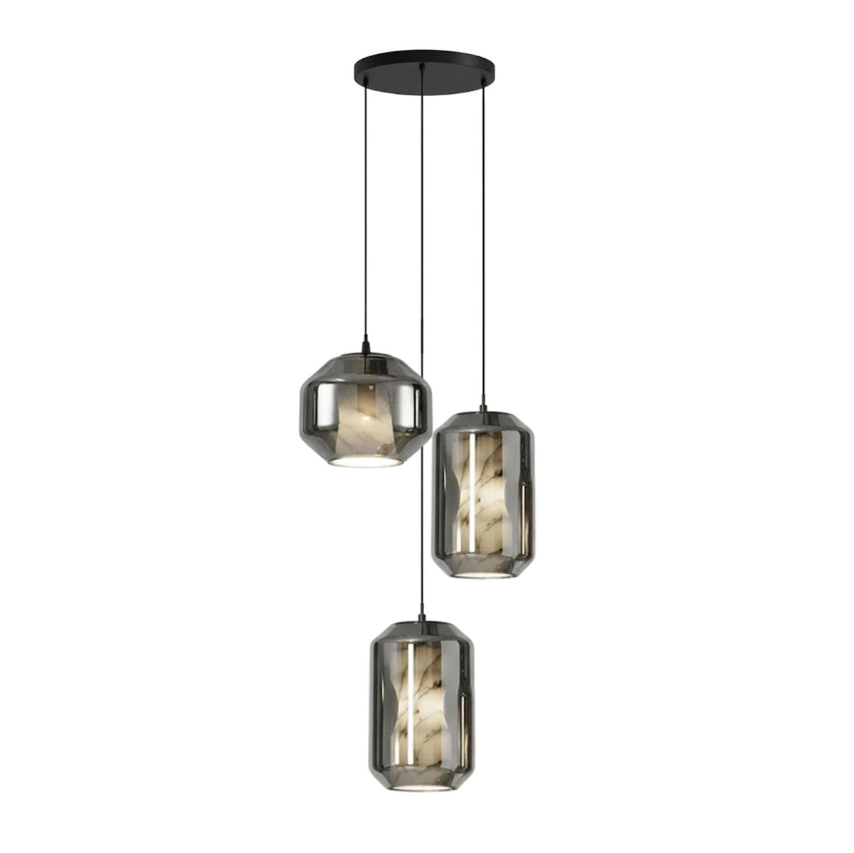 Yikia Alabaster Glass Cylinder Pendant Light