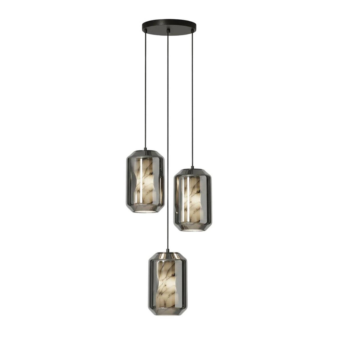 Yikia Alabaster Glass Cylinder Pendant Light