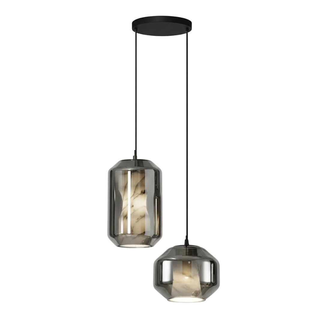 Yikia Alabaster Glass Cylinder Pendant Light