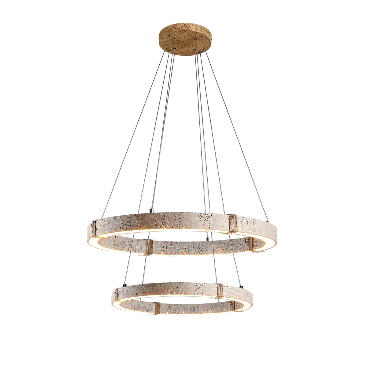 Evijo Circle Travertine Pendant Light