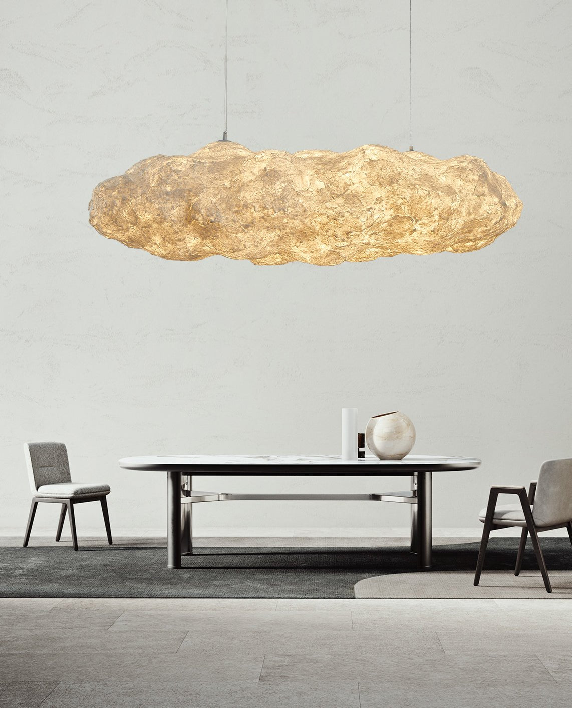 Elliros Textured Paper Pulp Pendant Light