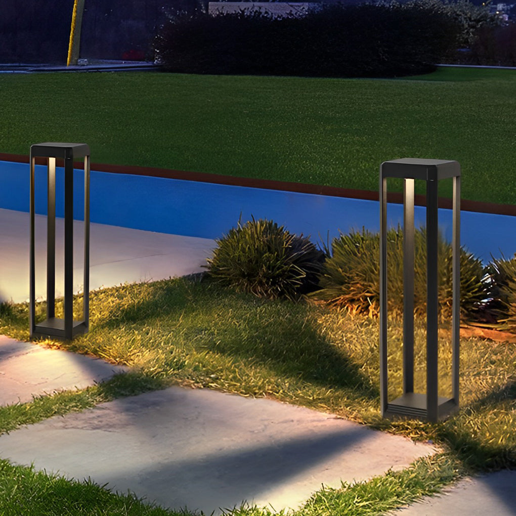Modern Black Solar Pathway Light Durable & Minimalist Design - Lamp Outdoor