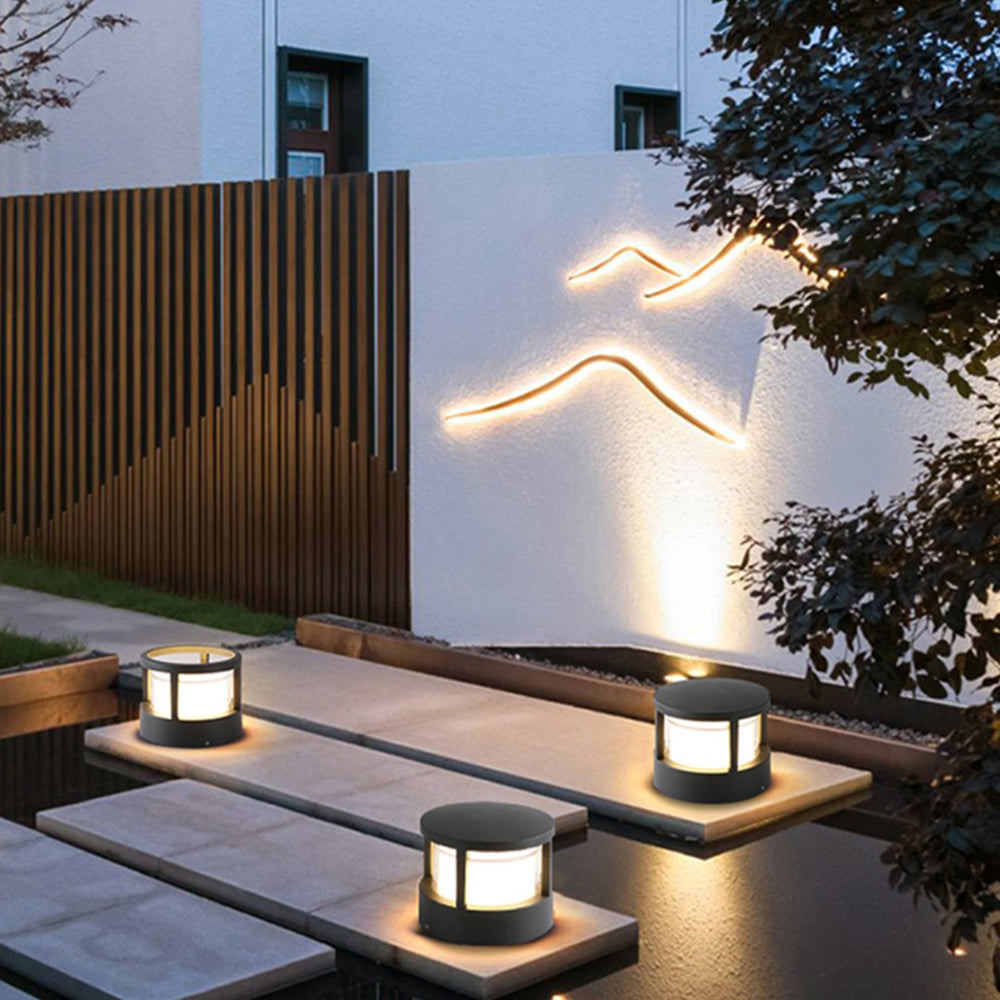 Ray Modern Metal Cylindrical Outdoor Bollard Light - Lamp Outdoor