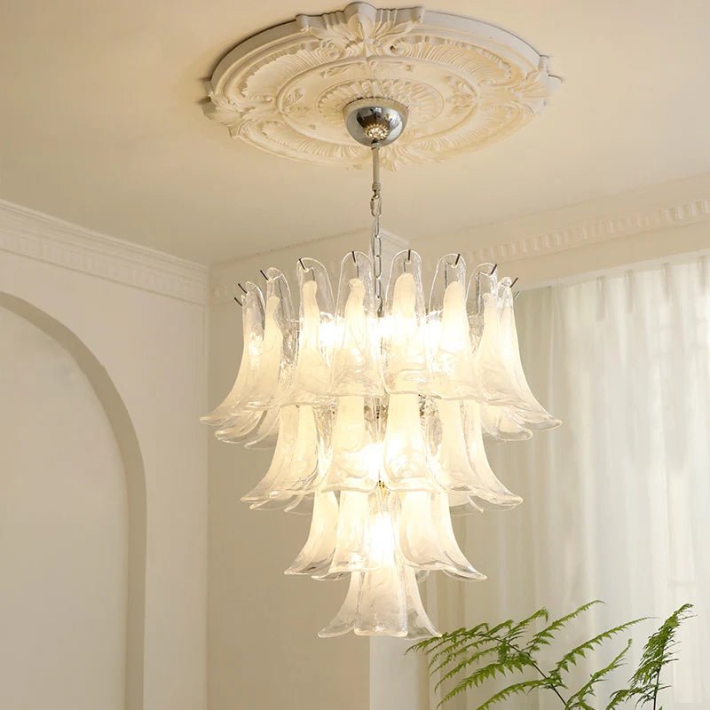 Celiian Chandelier Murano Glass Petals Vintage