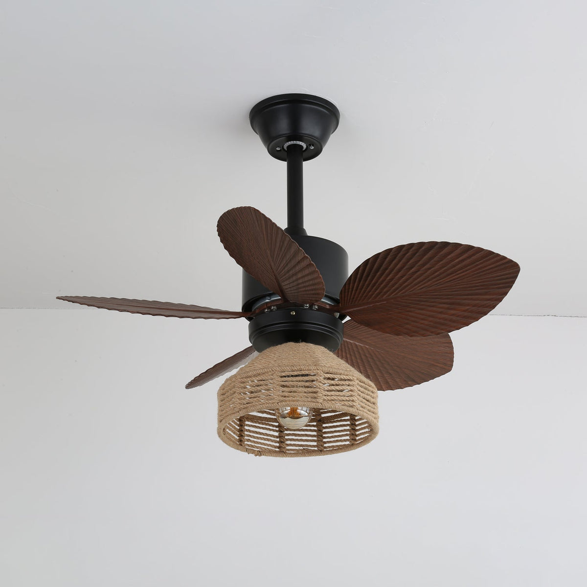 Rivora Tropical Rattan Ceiling Fan Light