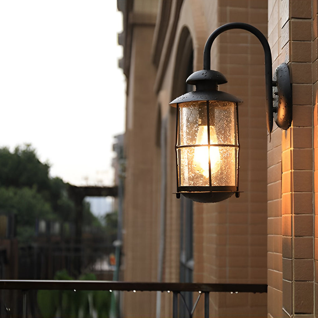 Creative Glass Waterproof LED Black Modern Plug in Wall Sconce Lighting - Lamp Outdoor