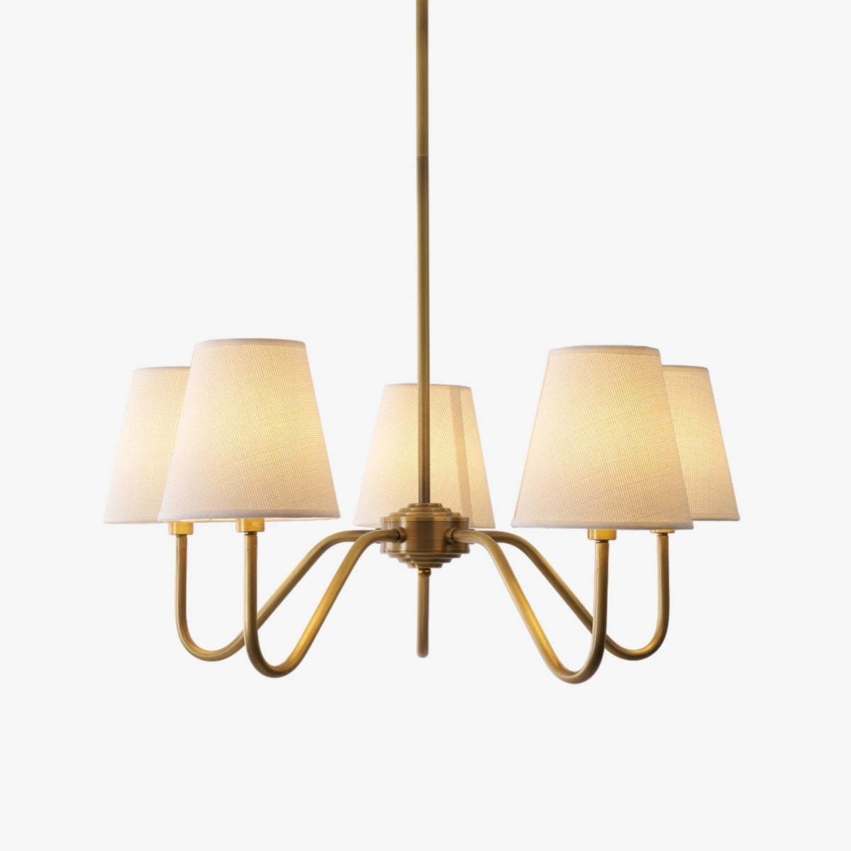 Viraean Vintage Industrial Brass Fabric Chandelier