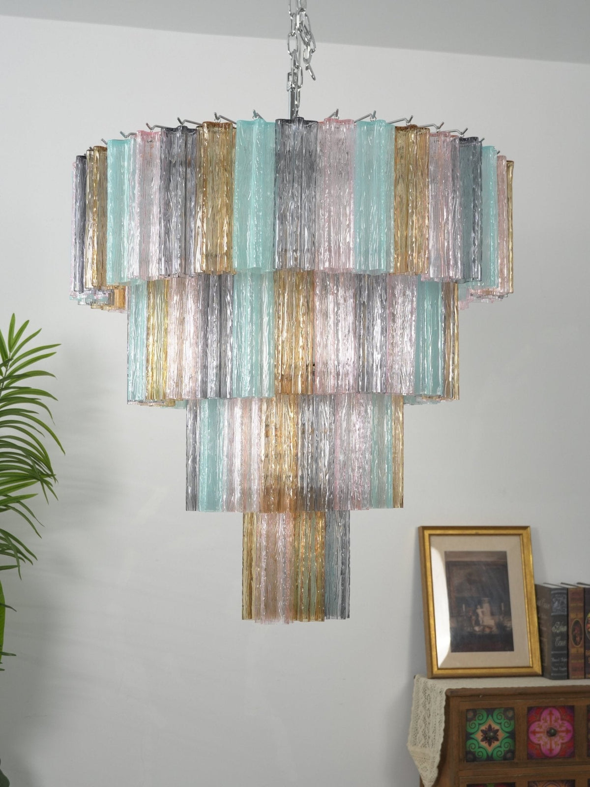 Kobi Eclat Elegant Colorful Glass Prism Chandelier