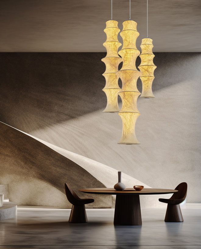 Elraeor Layered Mulberry Silk Pendant Light