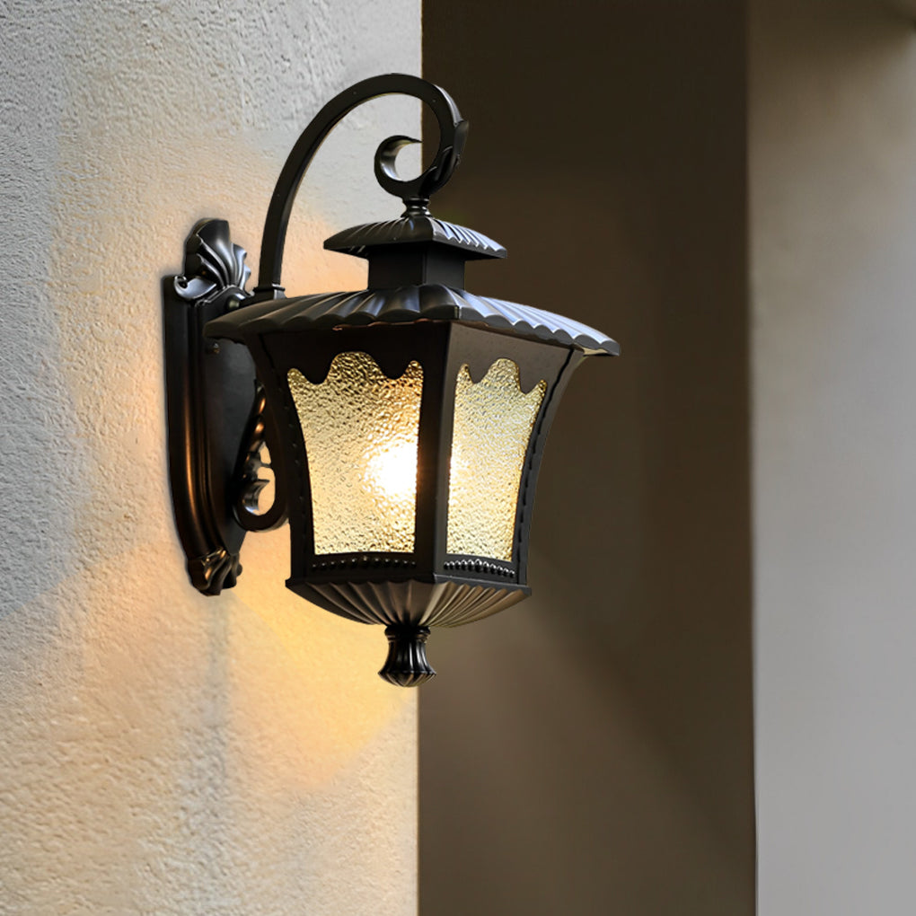 Creative Retro Glass Lantern Waterproof LED European-style Wall Lamp - Lamp Outdoor