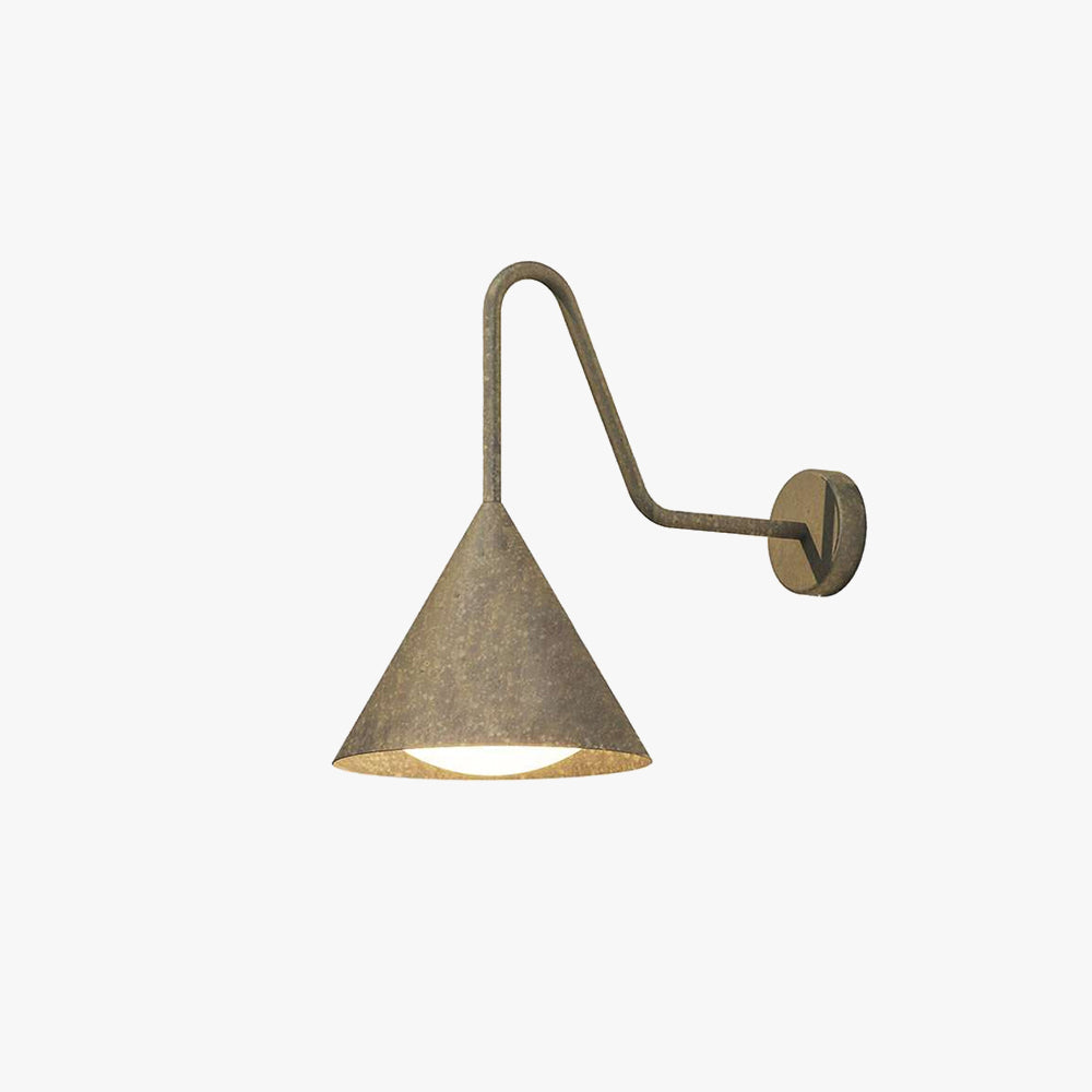 Arisha Modern Minimalist Cone Metal Outdoor Waterproof Wall Lamp,Black/Gold - Lamp Outdoor