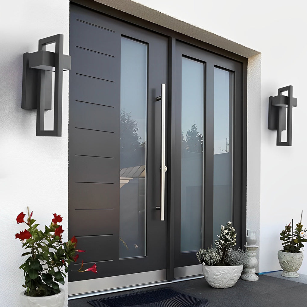 Rectangular Minimalist LED Waterproof Black Modern Outdoor Wall Lamp - Lamp Outdoor