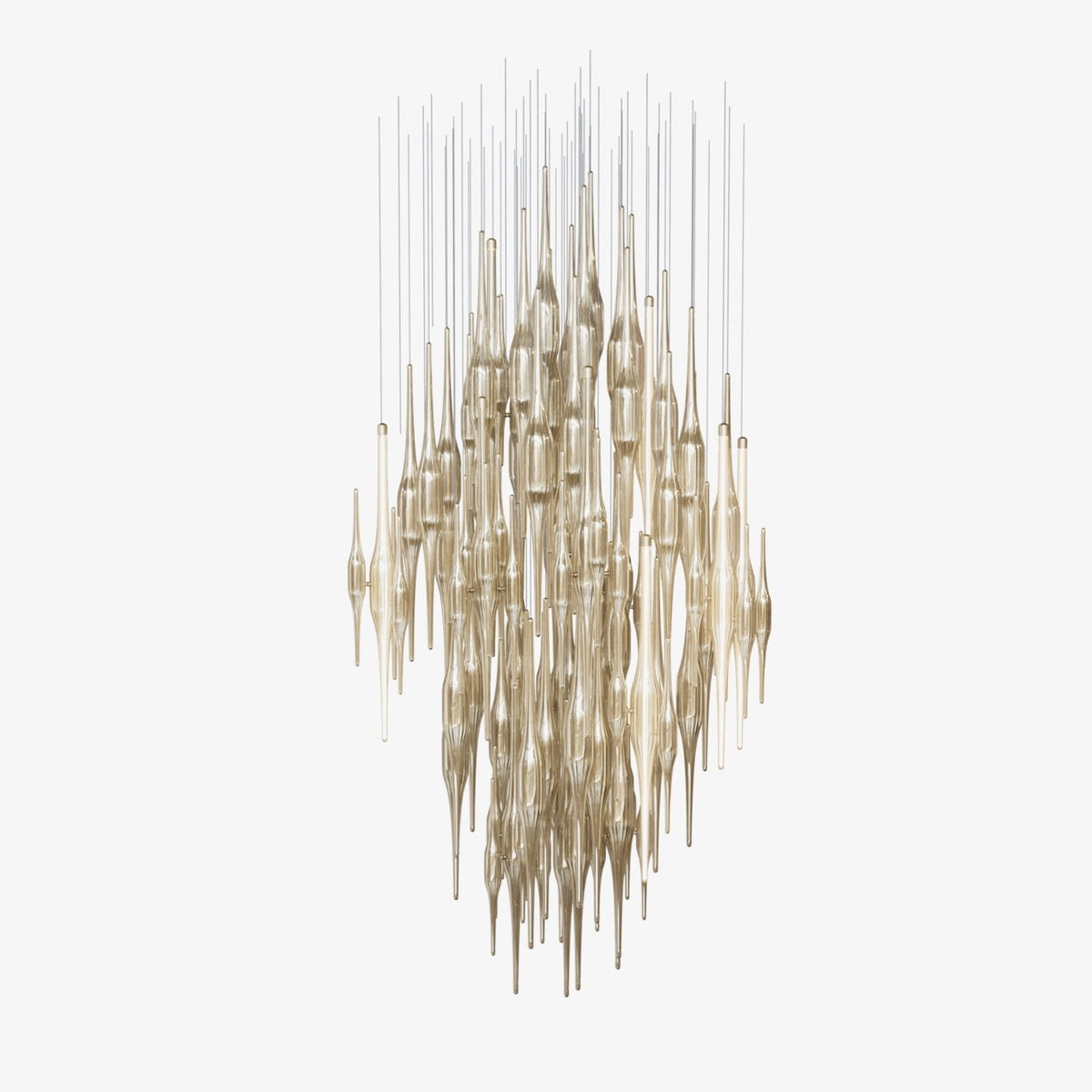 HydroDrop Amber Glass Grand Cascade Chandelier