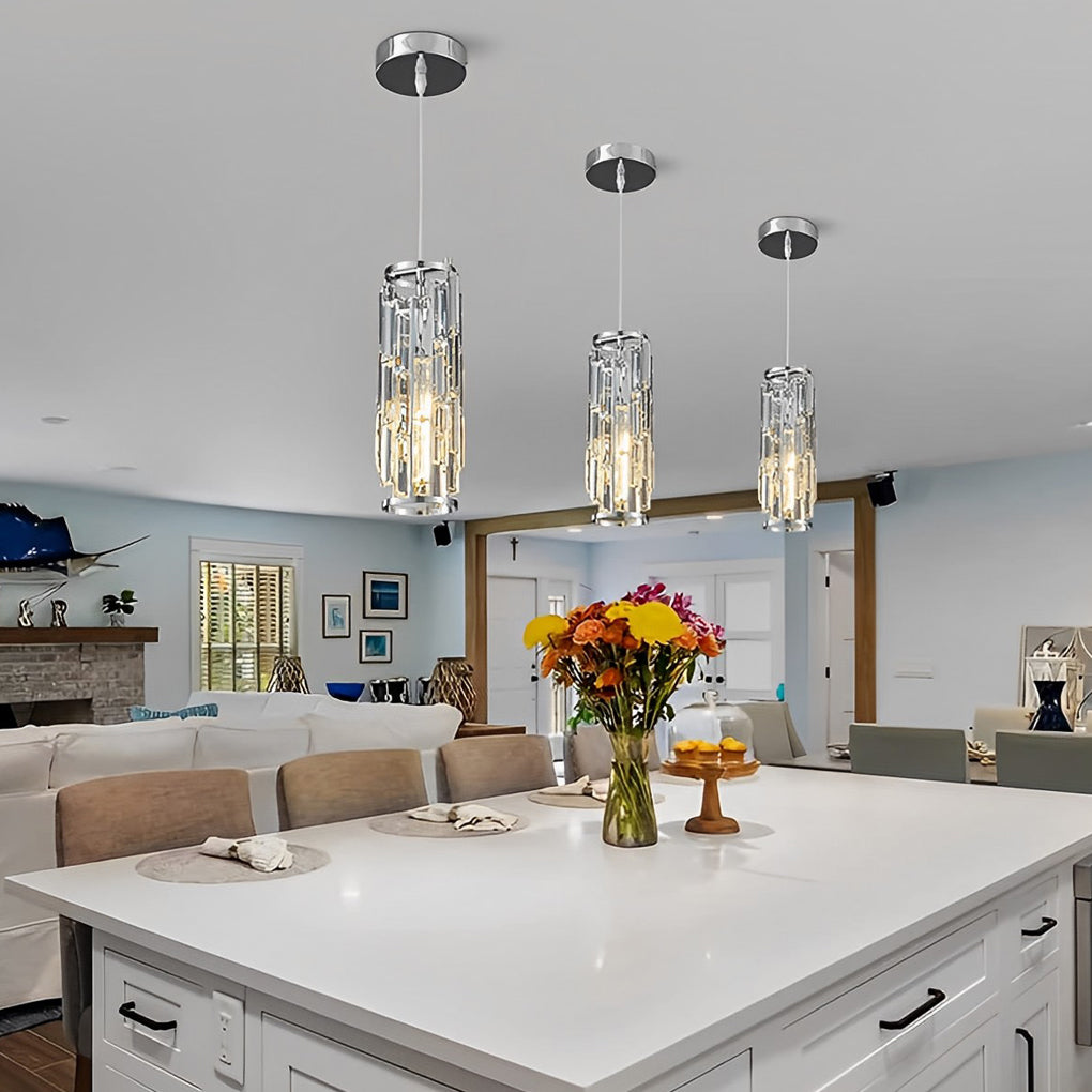 1 Pc Creative Iron Crystal Glass Industrial Style Chandelier Pendant Lights - Lamp Outdoor