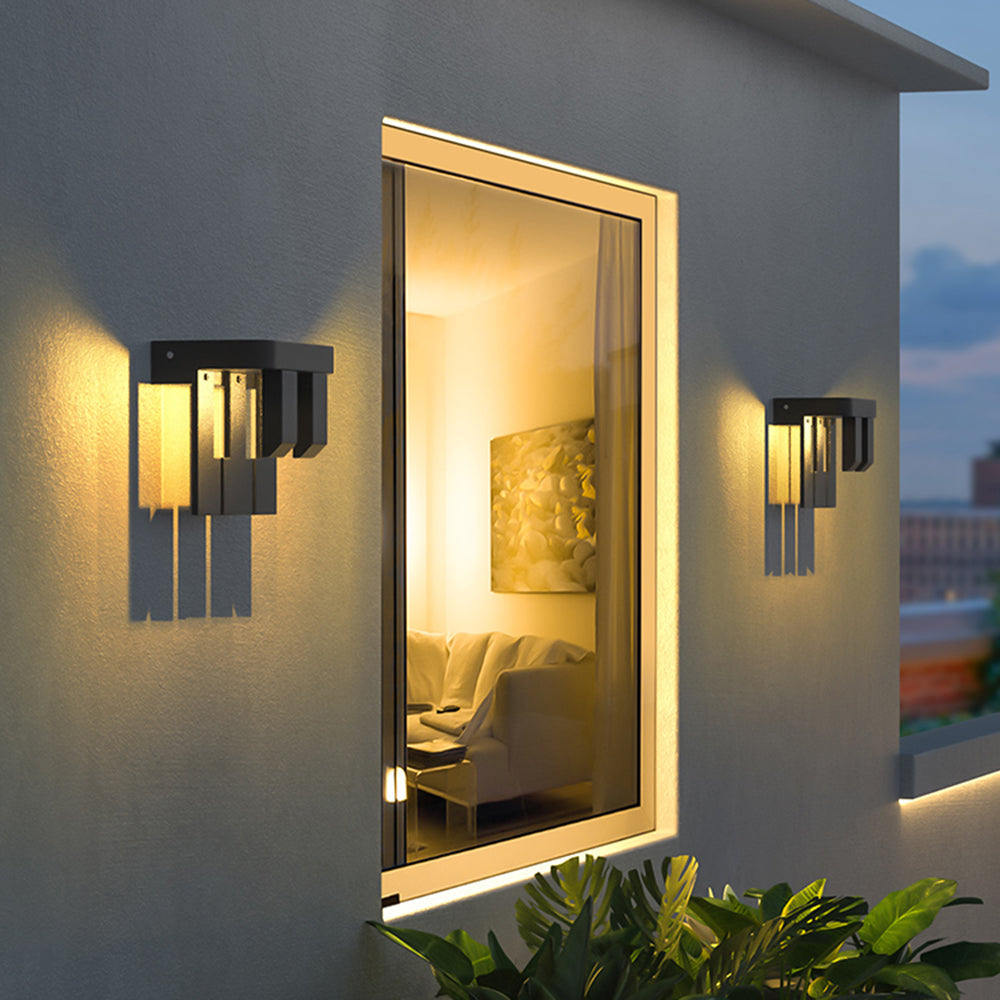 Ray Modern Minimallist Metal Solar Outdoor Garden Yard Wall Lamp - Lamp Outdoor