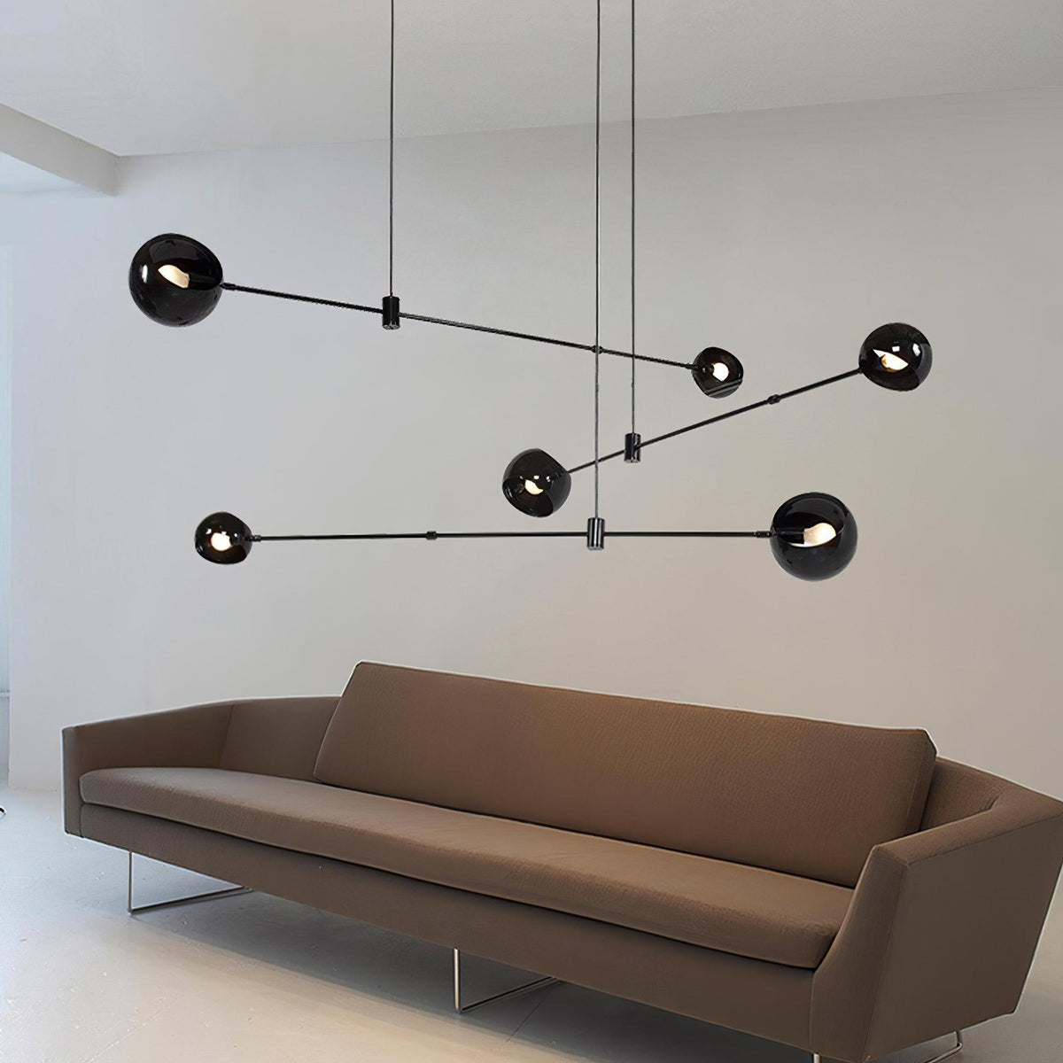 Celanella Chandelier Black Glass Acaba Elegant