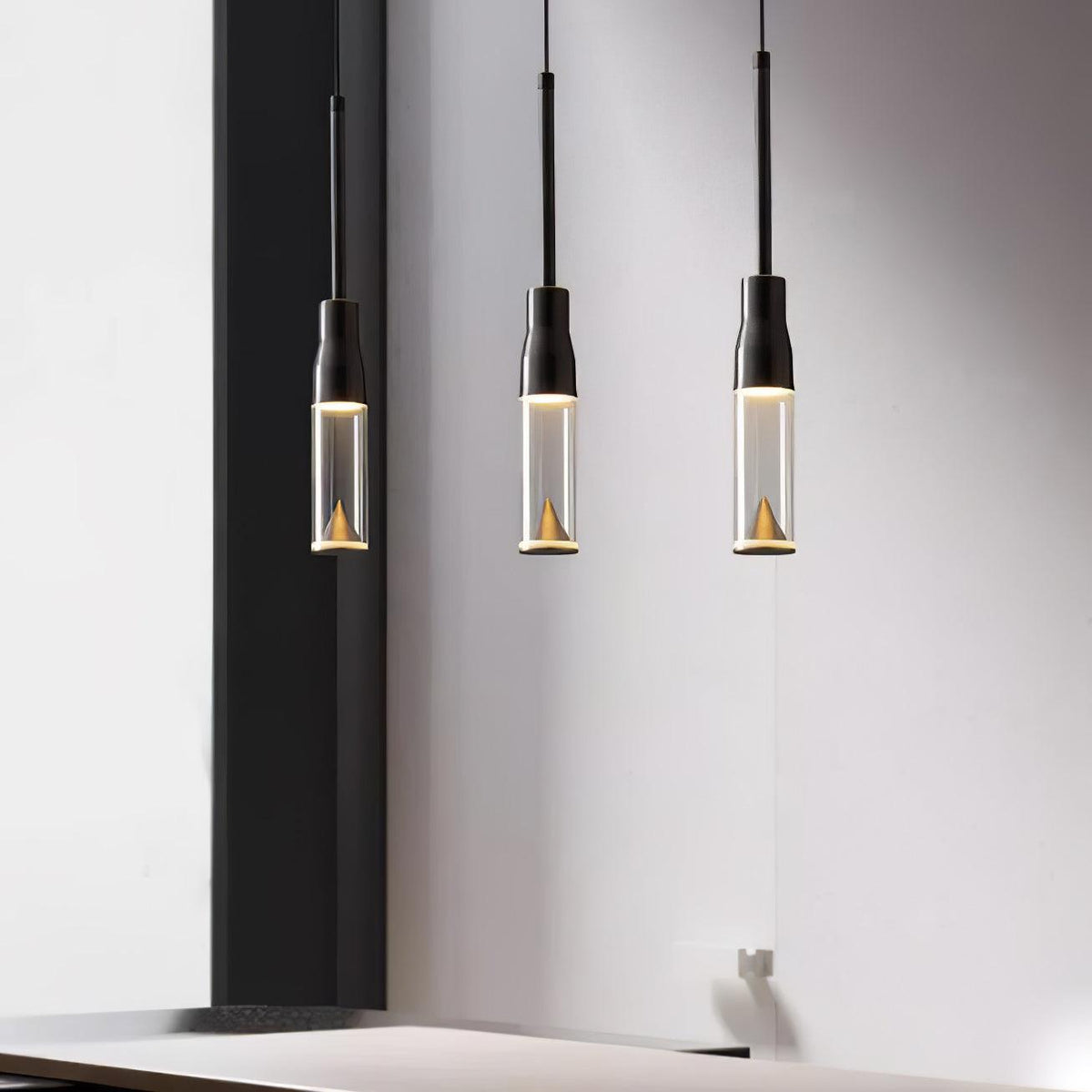 Lominex Pendant Lamp Acrylic Hat Plate Chrome Modern
