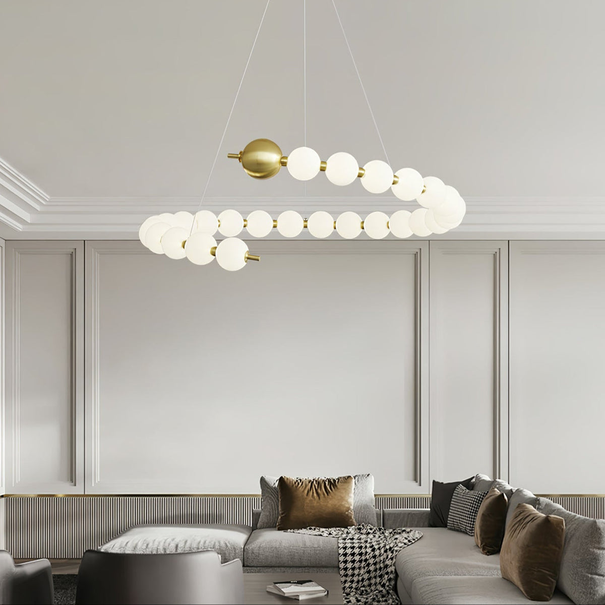 Hevrin Elegance Art Pearls Plastic Chandelier