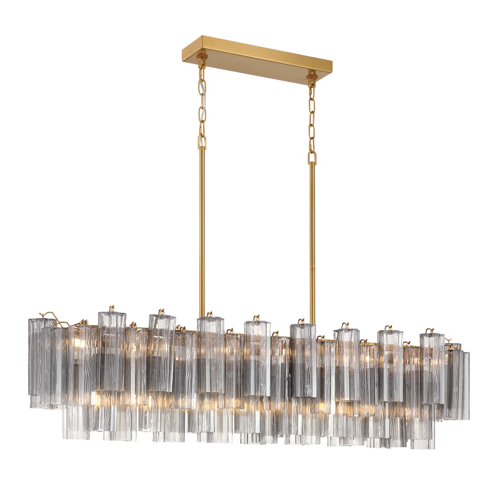 Eiriseon Linear Chandelier Glass Tube Tiered Amber