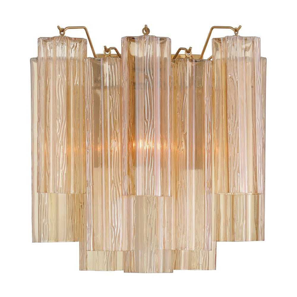 Ravo Wall Light Tronchi Glass Tube Tiered Amber Modern