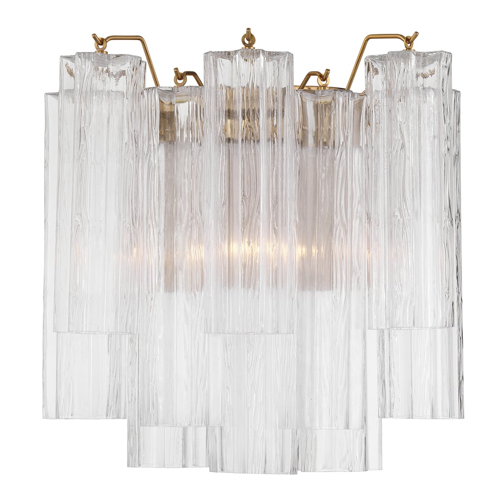 Ravo Wall Light Tronchi Glass Tube Tiered Amber Modern