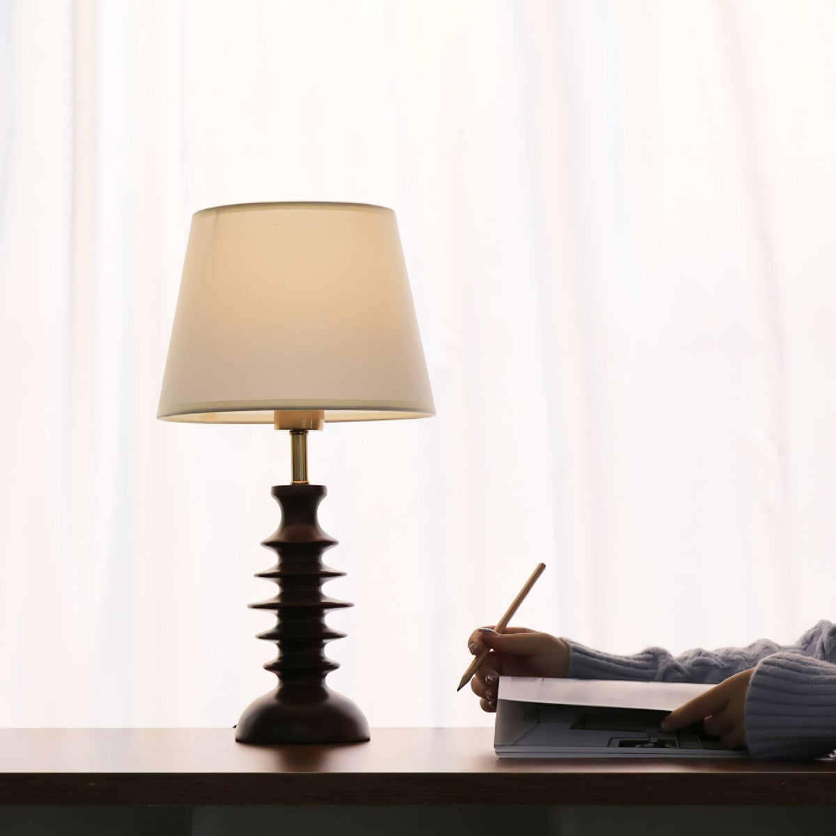 Tivoce Fabric Vintage Table Lamp
