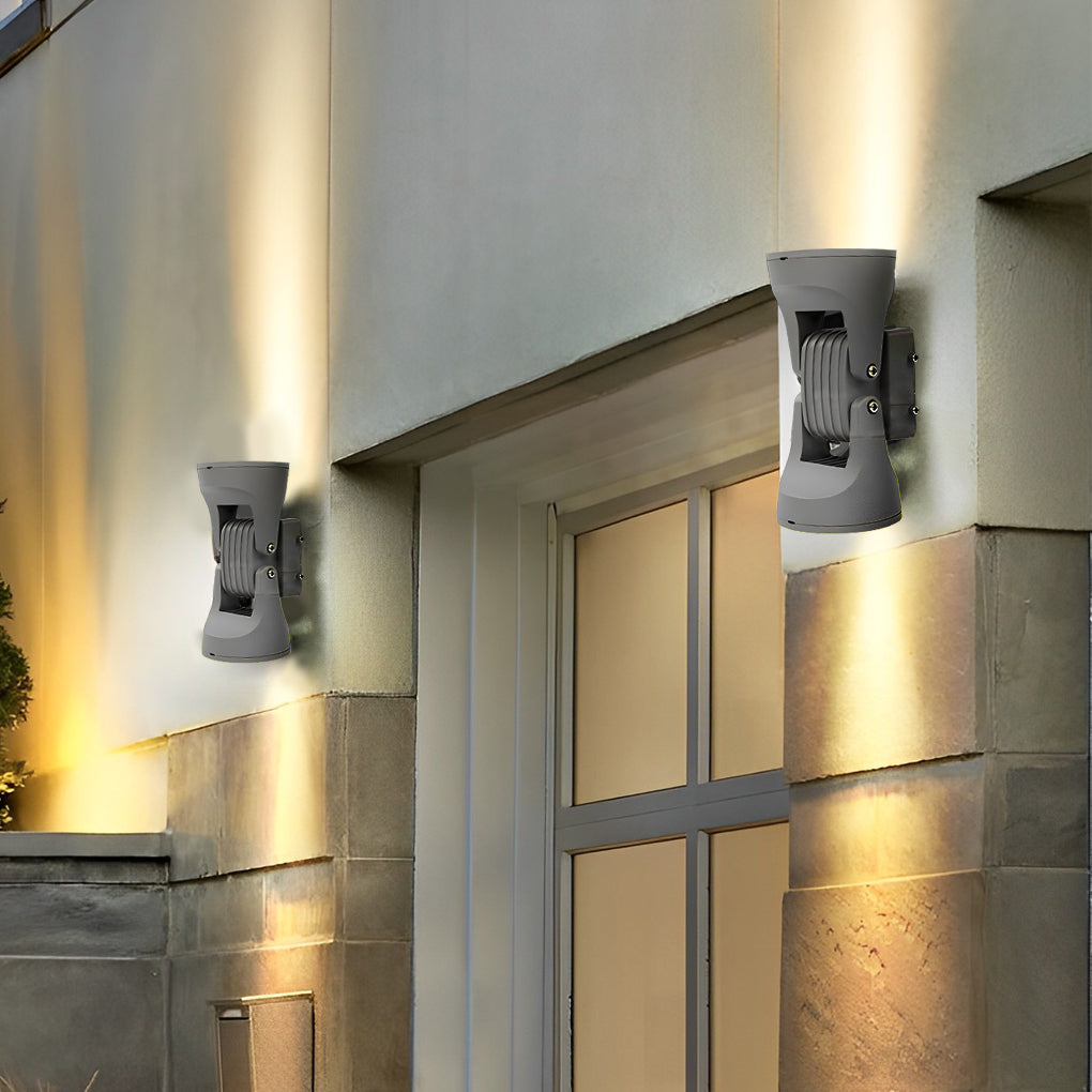 8 In. 2-Light Rotating Heads LED Up Down Outdoor Wall Light - Lamp Outdoor