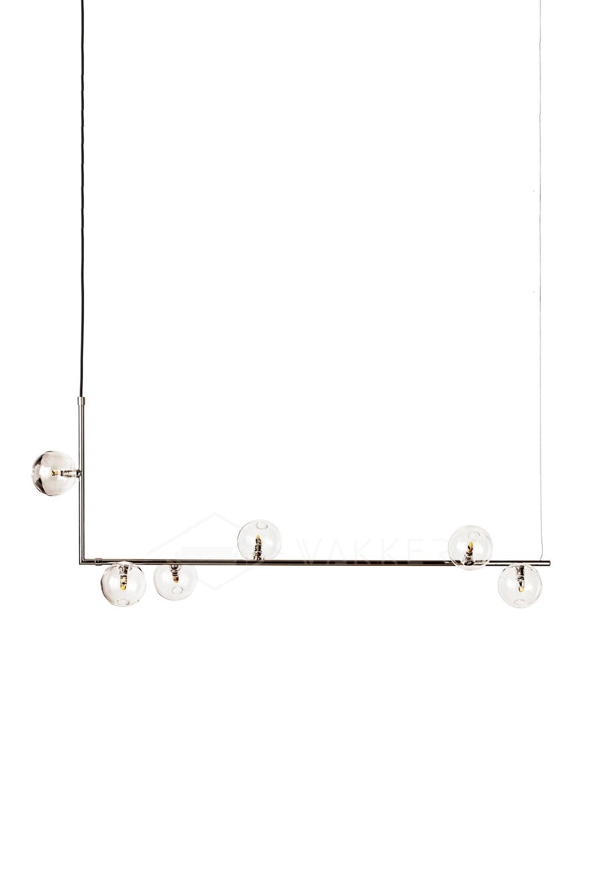 Moss Chandelier Glass with Black Steel Linear