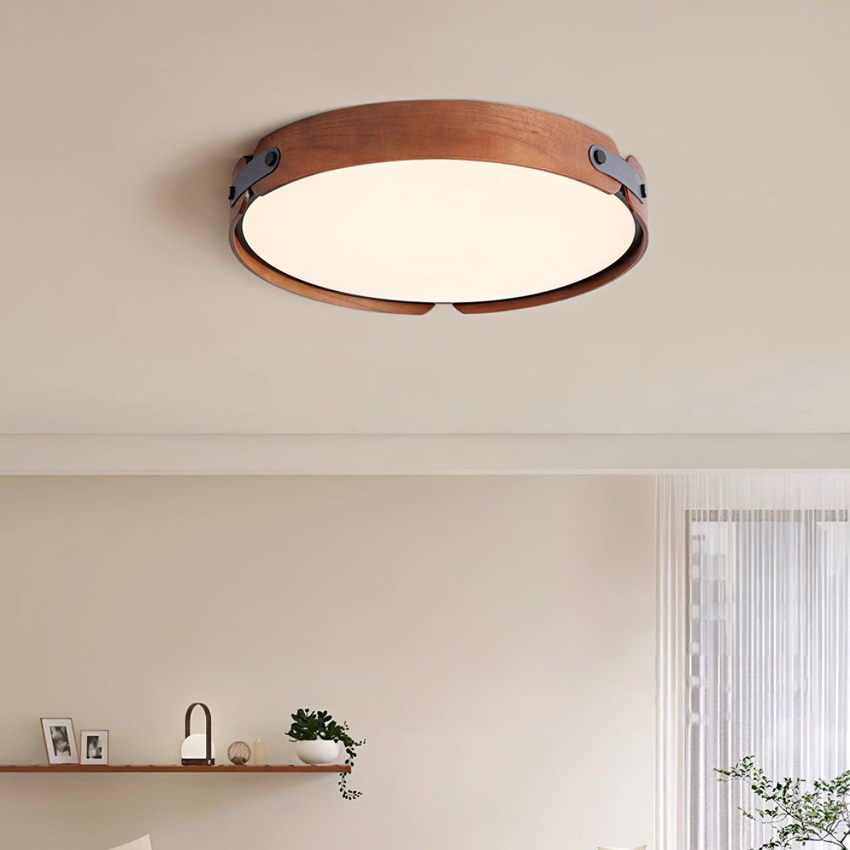 Enva Wood Flush Mount Ceiling Light