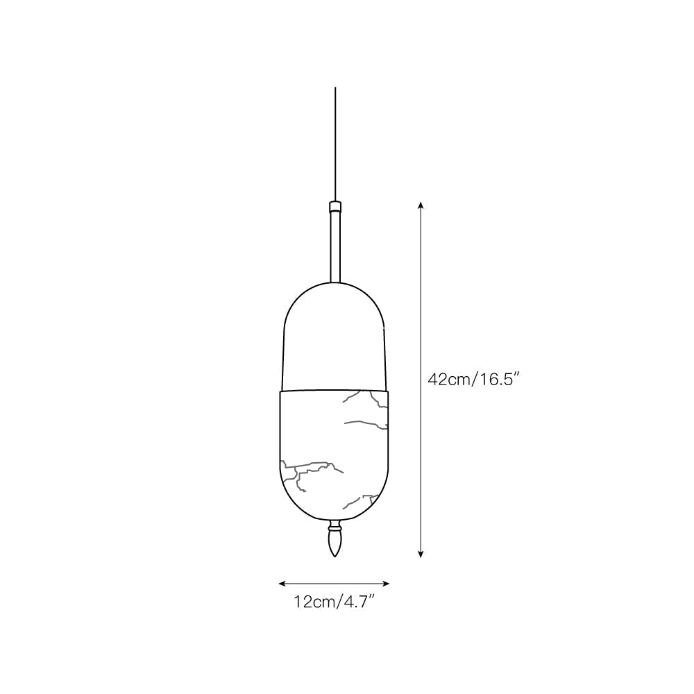 Himinuvye Alabaster Minimalist Bolus Brass Pendant Light