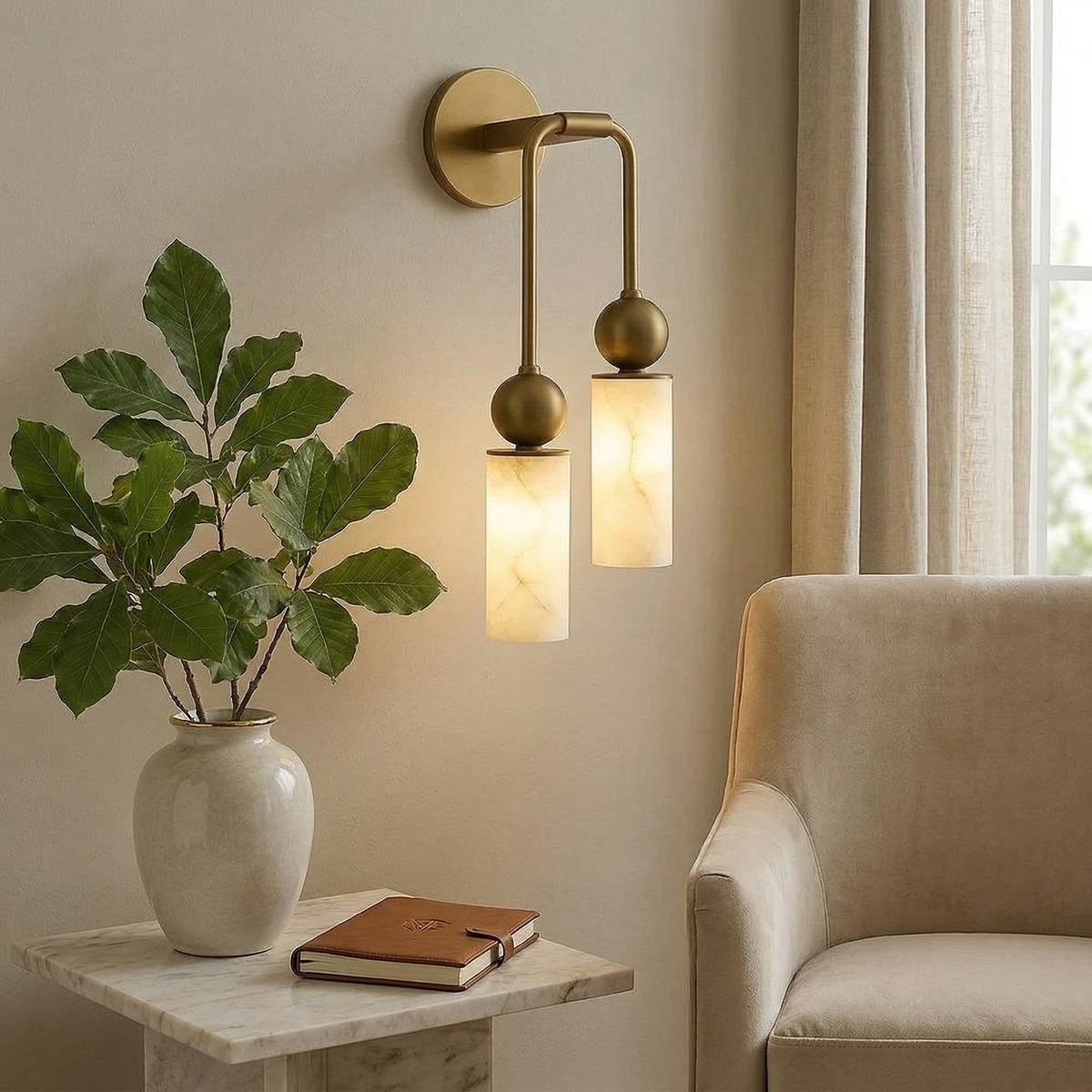Javen Alabaster Indoor Wall Light