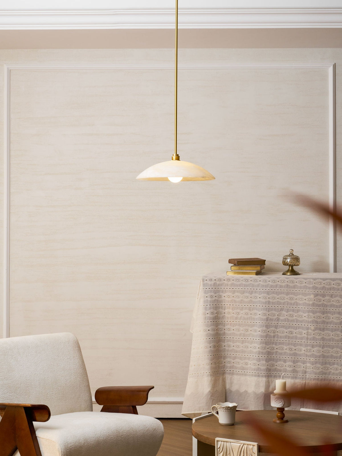 Gesol Alabaster Dome Pendant Light
