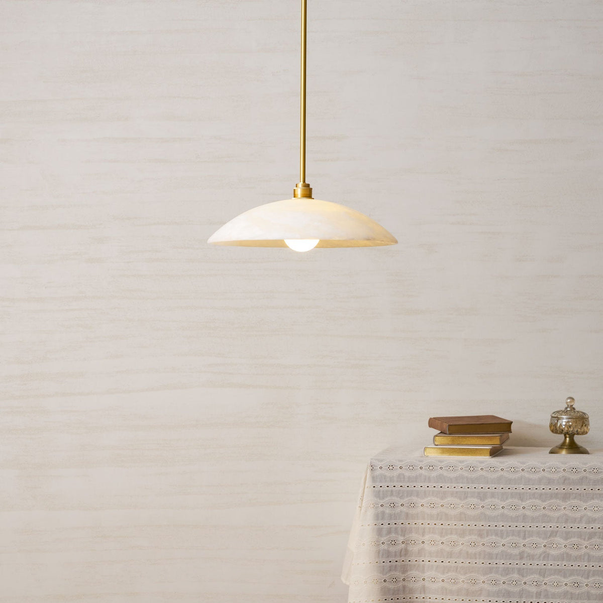Gesol Alabaster Dome Pendant Light