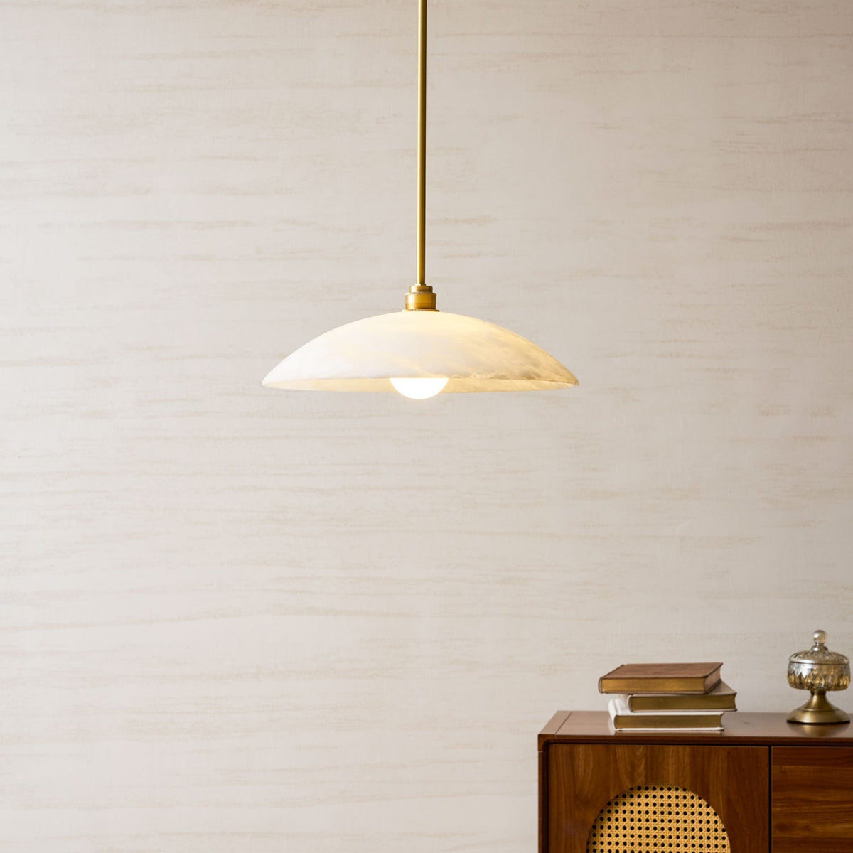 Gesol Alabaster Dome Pendant Light