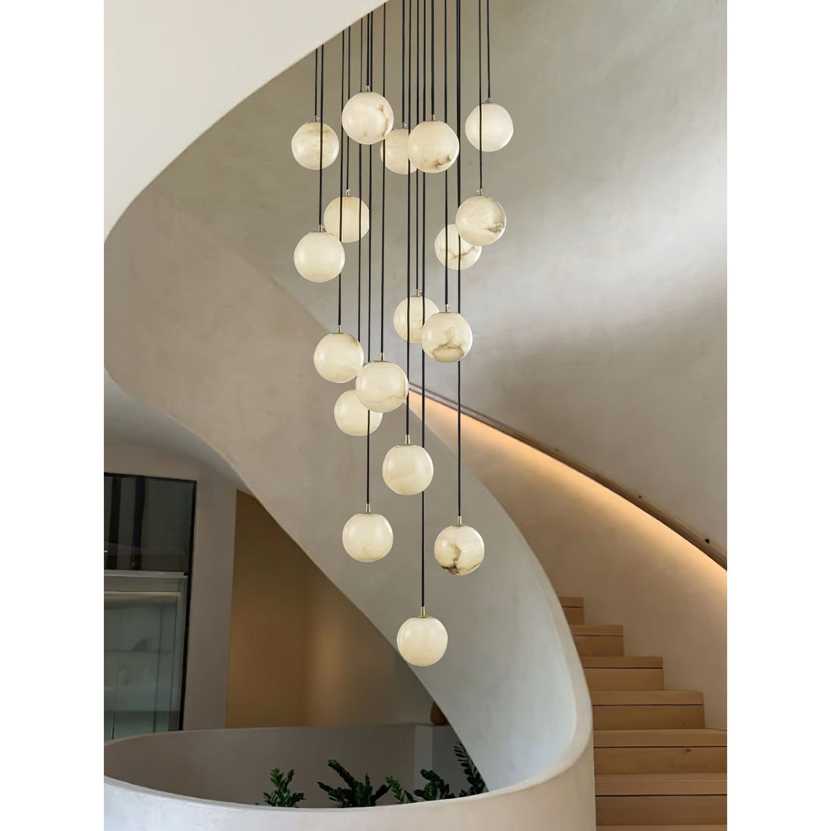Gloruvye Balls Modern Cluster Alabaster Chandelier