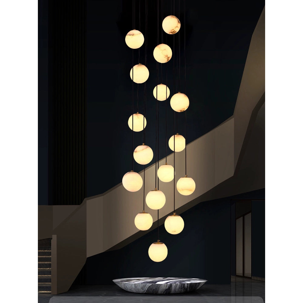 Belen Balls Modern Cluster Alabaster Chandelier