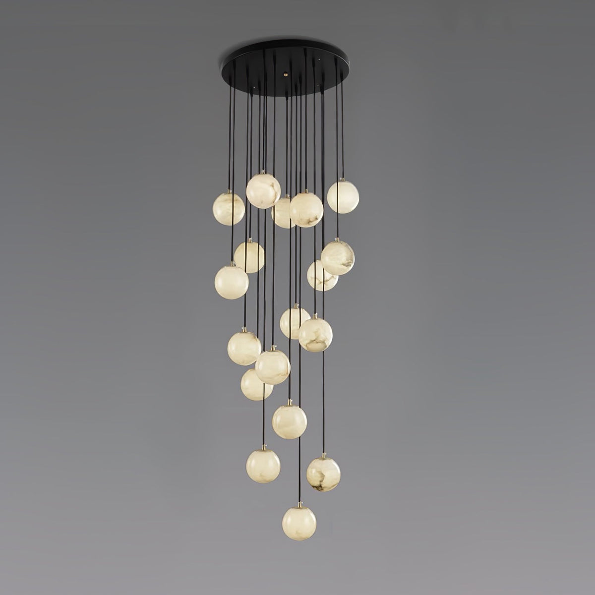 Belen Balls Modern Cluster Alabaster Chandelier