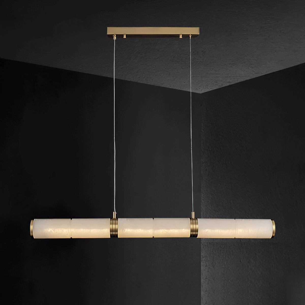 Gevrel Minimalist Alabaster Linear Pendant Light