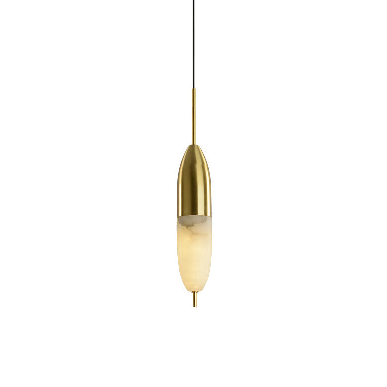 Himinuvye Alabaster Minimalist Bolus Brass Pendant Light