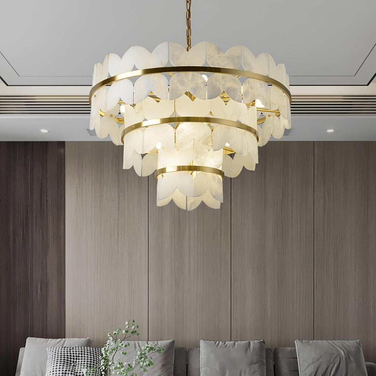 Seraphina Vintage Alabaster Chandelier Light