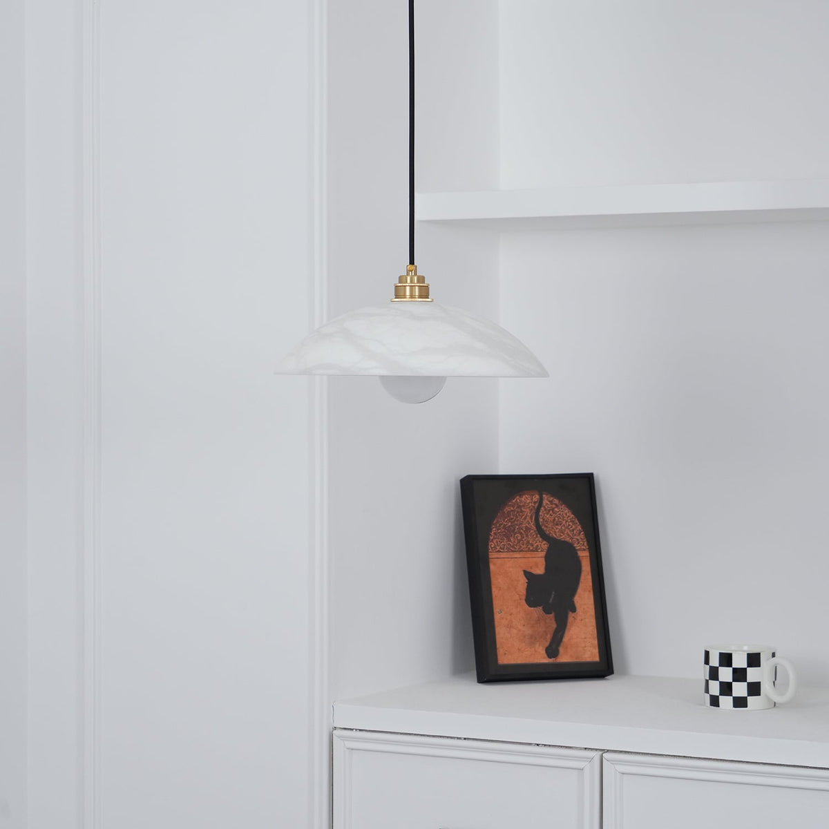 Gesol Alabaster Dome Pendant Light