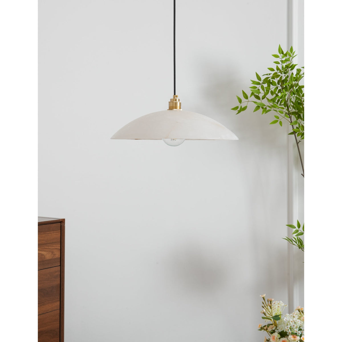 Gesol Alabaster Dome Pendant Light