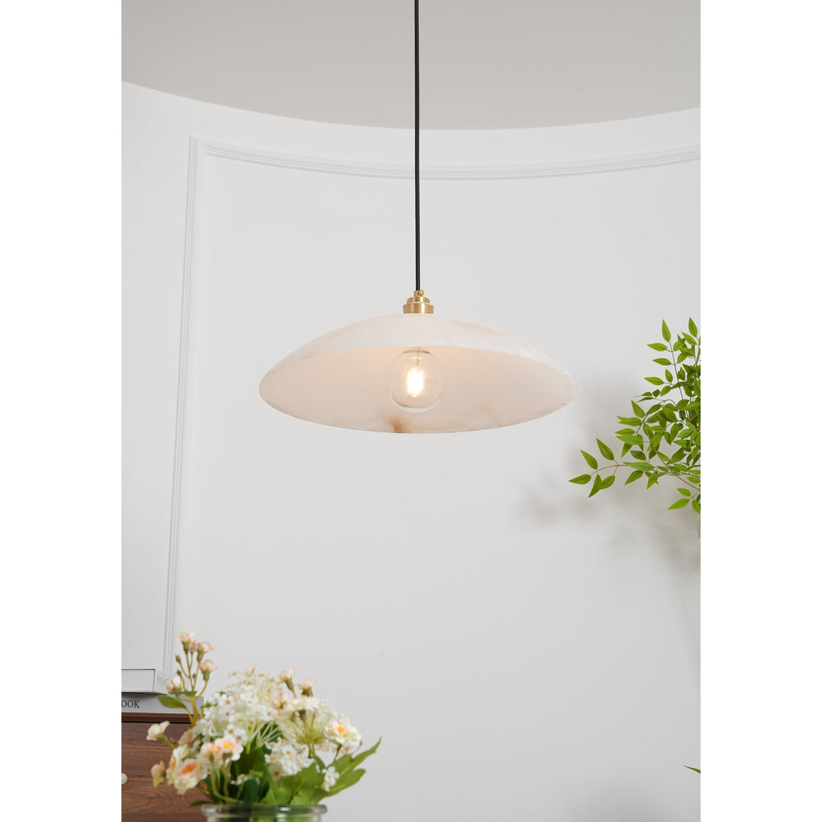 Gesol Alabaster Dome Pendant Light