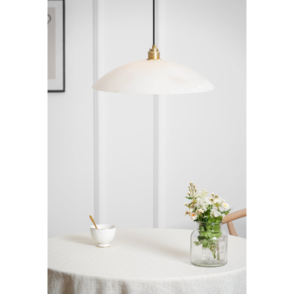 Gesol Alabaster Dome Pendant Light