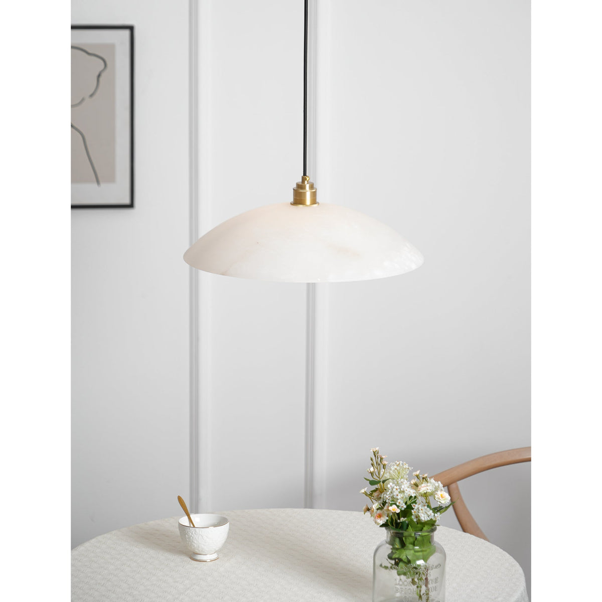 Gesol Alabaster Dome Pendant Light