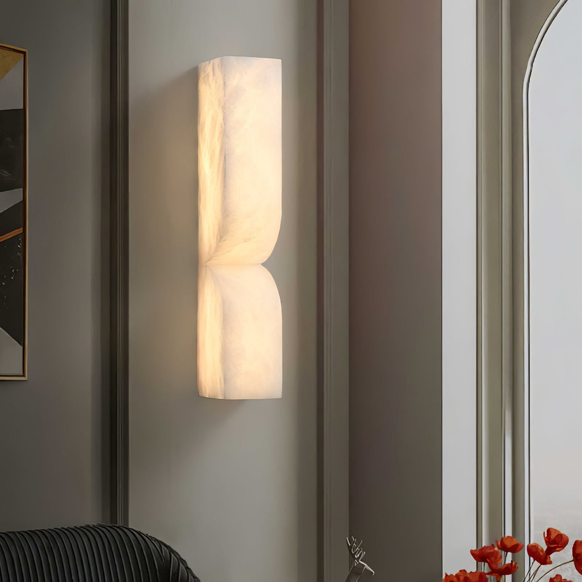 Niveelle Alabaster Rectangular Wall Lamp