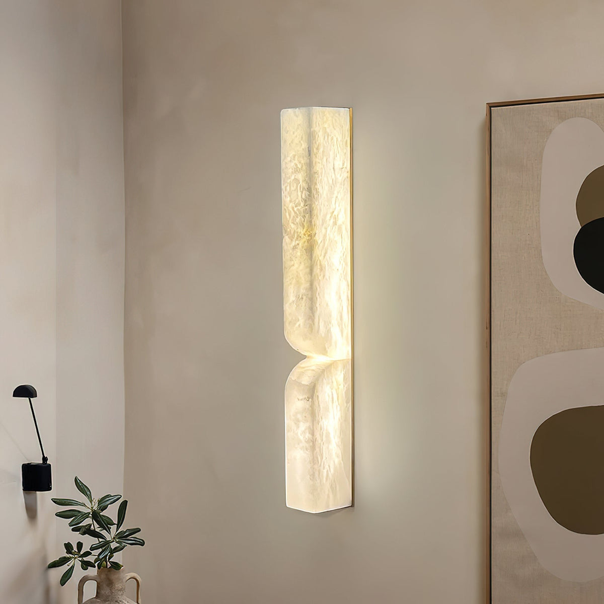 Lena Alabaster Rectangular Plug Wall Lamp