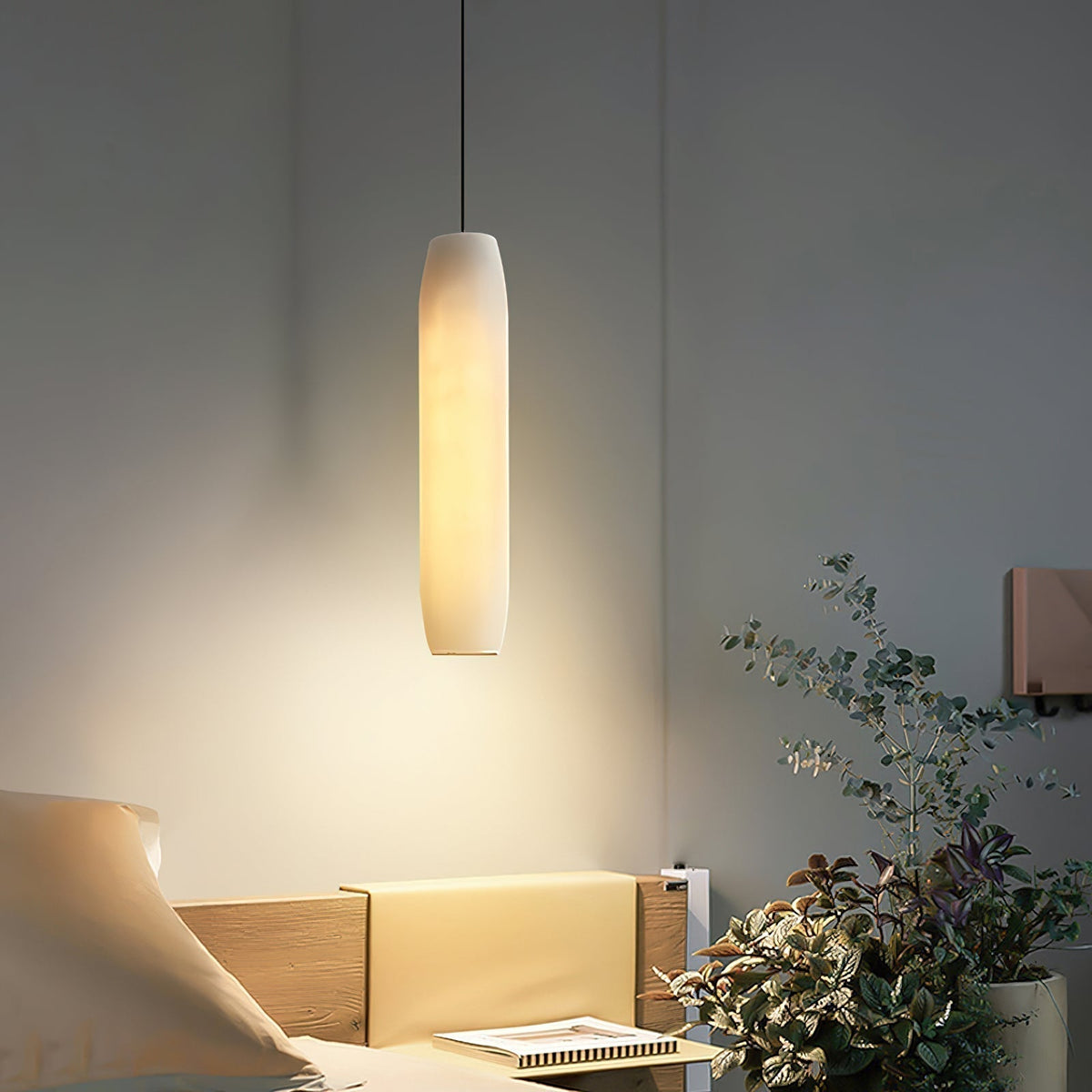 Orven Flute Modern Minimalist Alabaster Pendant Light